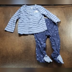 Blue Alligator Longsleeve Shirt with Matching Footie Pants💙🐊